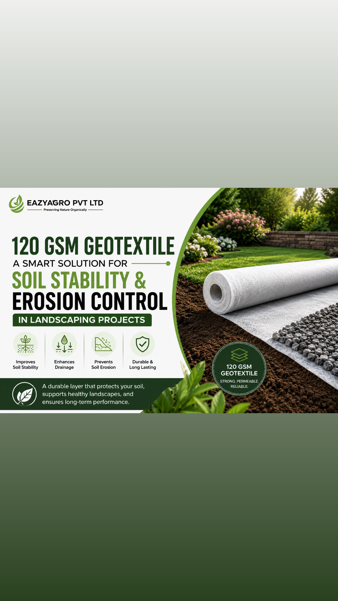 Why 120 GSM Geotextile is Essential for Soil Stability and Erosion Control in Landscaping Projects