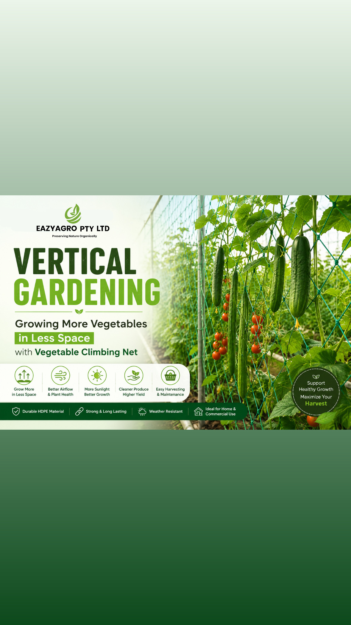 Vertical Gardening: Growing More Vegetables in Less Space with Vegetable Climbing Net