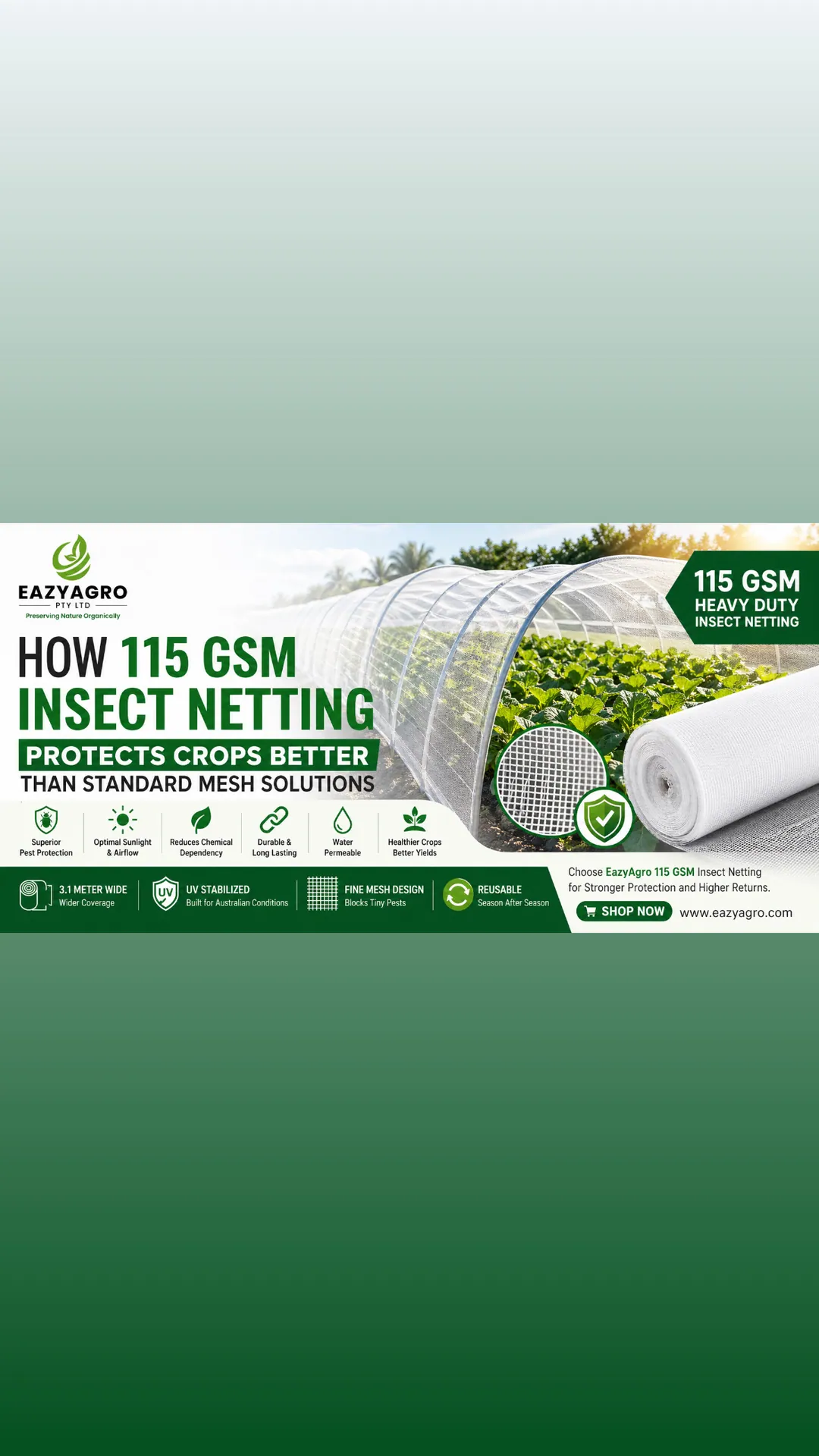 How 115 GSM Insect Netting Protects Crops Better Than Standard Mesh Solutions